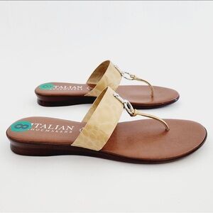 Italian Shoemaker Animal Print Faux Leather Thong Sandals Size 8